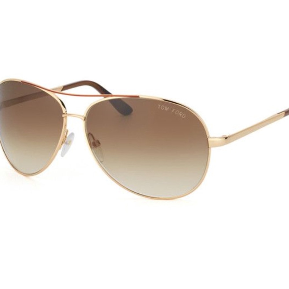 Tom Ford Gold-Tone Aviator Sunglasses